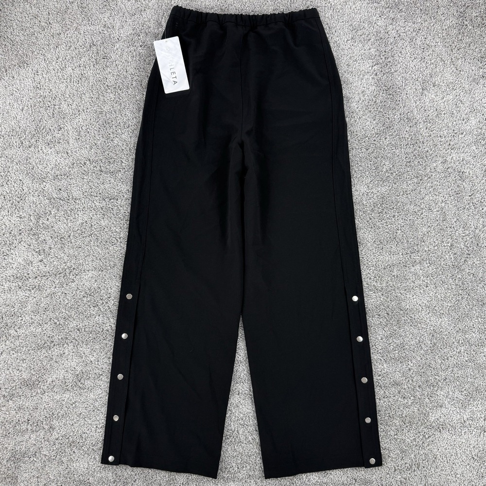 Athleta MVP Snap Pant Women XS Black NWT Wide Leg Stretch Athleisure Drawstrings